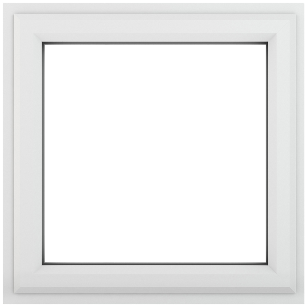 Crystal uPVC Double Glazed Window Top Hung Opener White Clear Glass 610x610mm Image 1