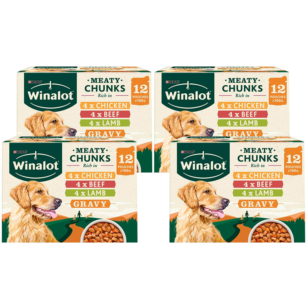 Winalot Mixed in Gravy Wet Dog Food Pouches 100g Case of 4 x 12 Pack Image 1
