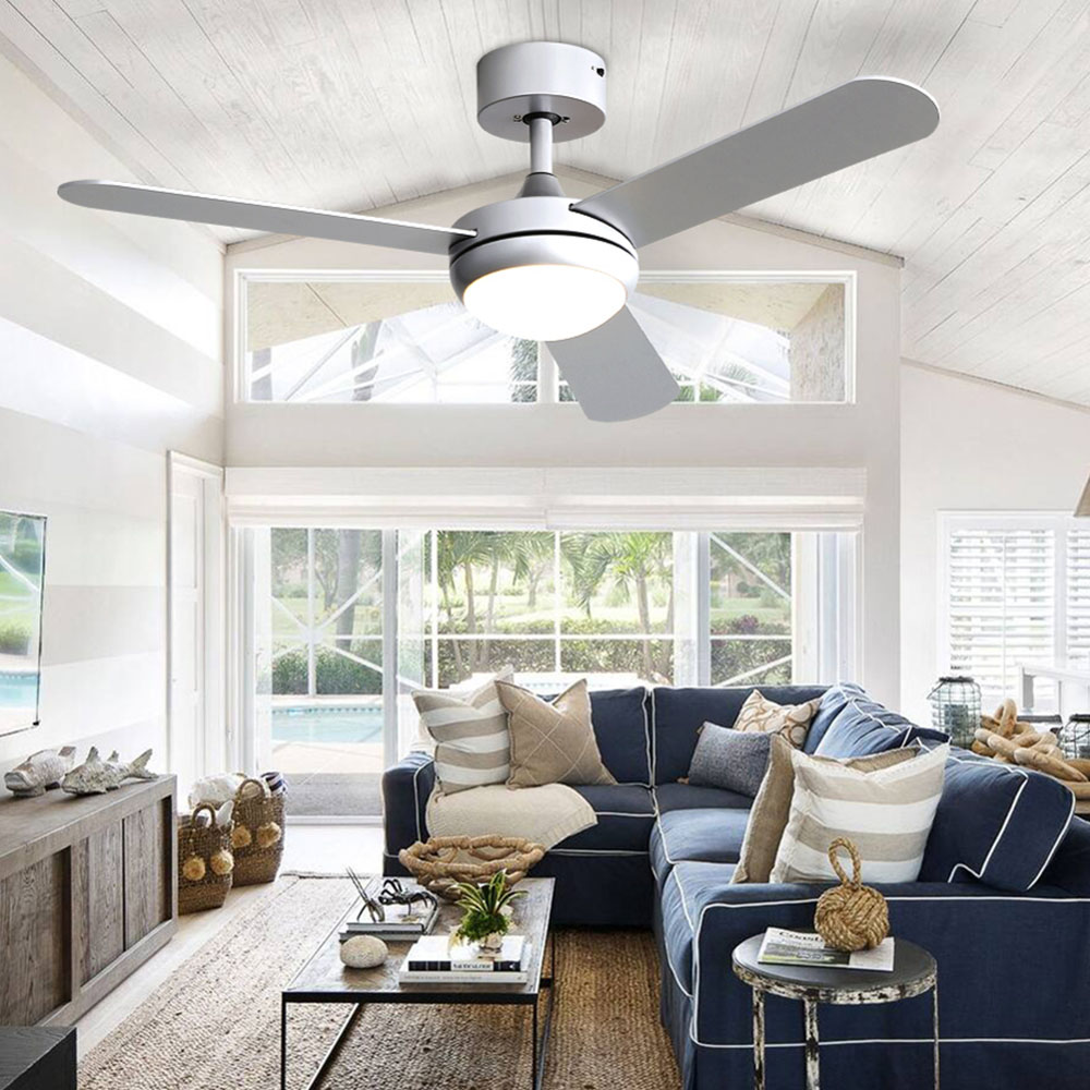 Living and Home Silver Adjustable Ceiling Fan with Light Image 2