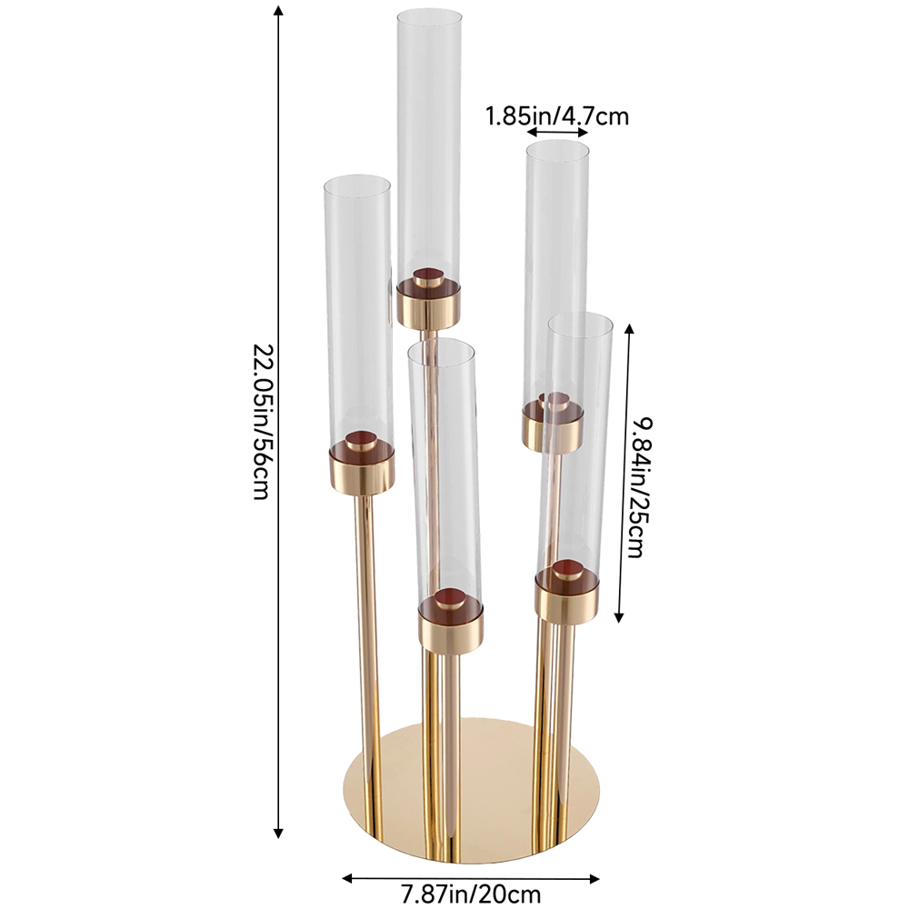 Living and Home 5-Arm Gold LED Candle Candelabra Image 8