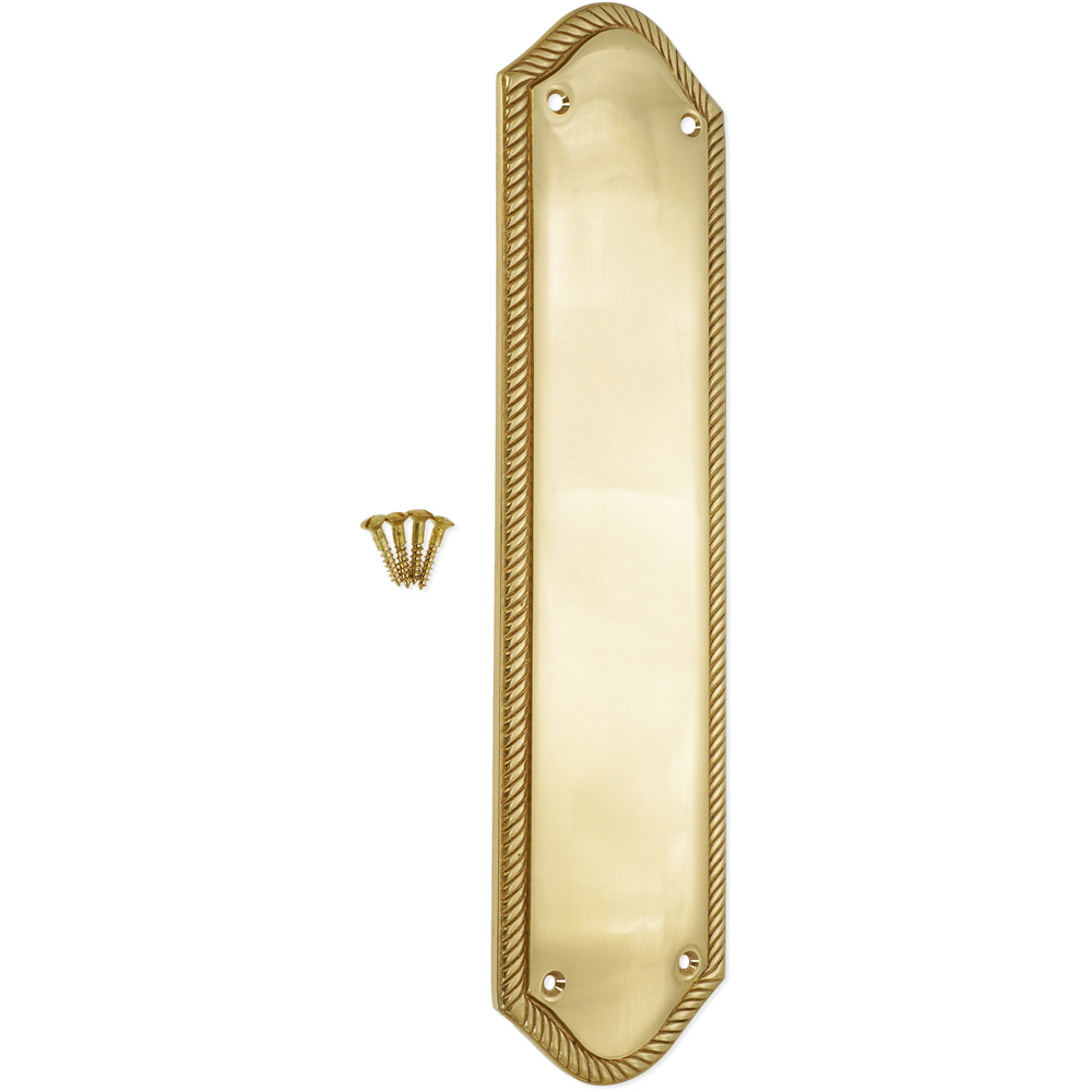Spira Brass Georgian Half-Round Polished Brass Finger Plush Plate 300mm Image 3