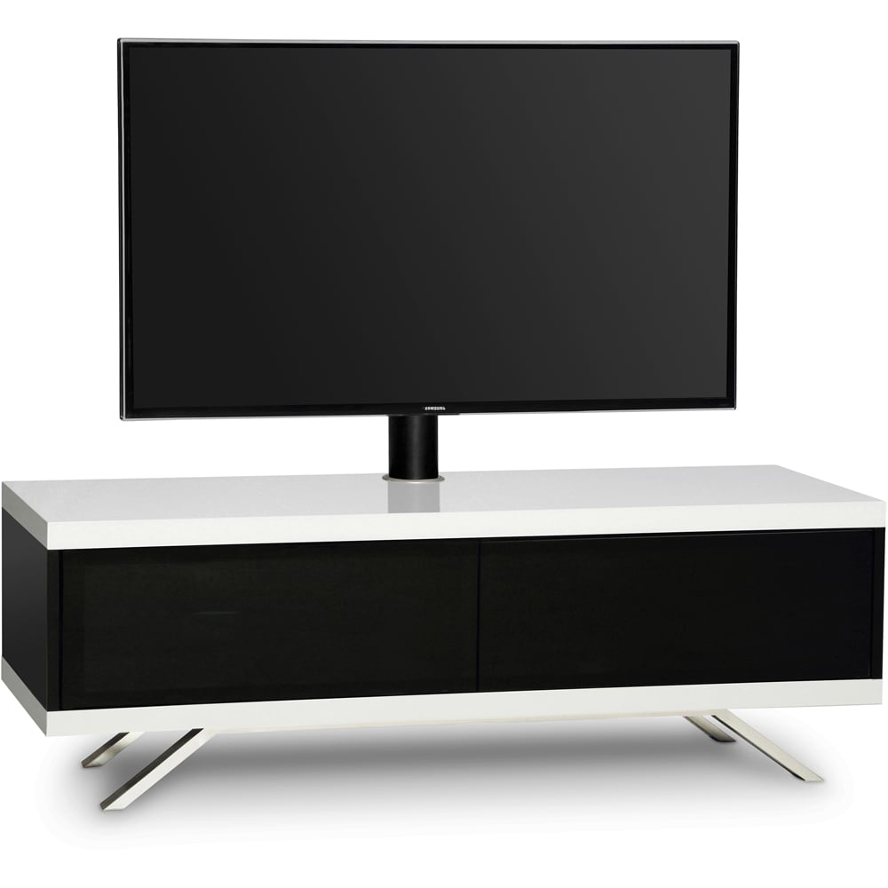 MDA Designs Tucana 1200 Hybrid 2 Door Black and White TV Cabinet Image 2