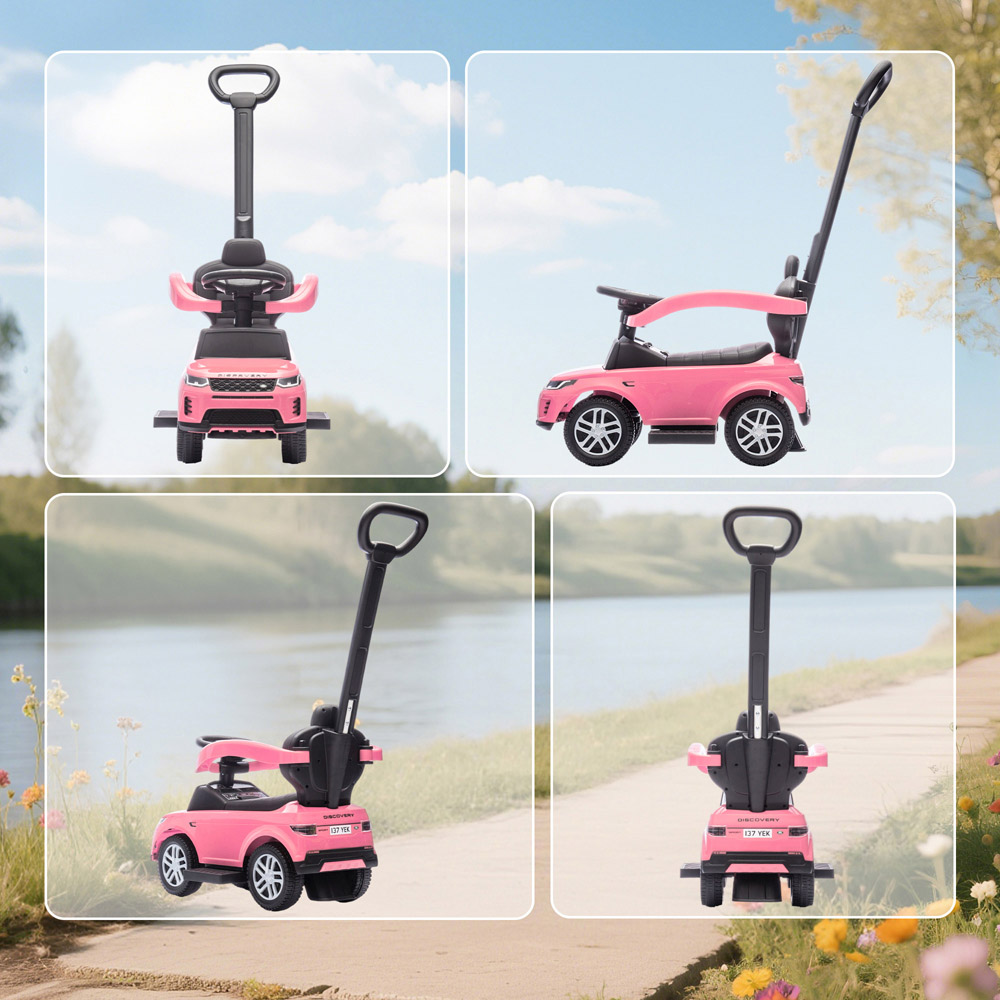 Tommy Toys AIYAPLAY 2-in-1 Pink Licensed Land Rover Baby Push Car with Guardrail Image 4