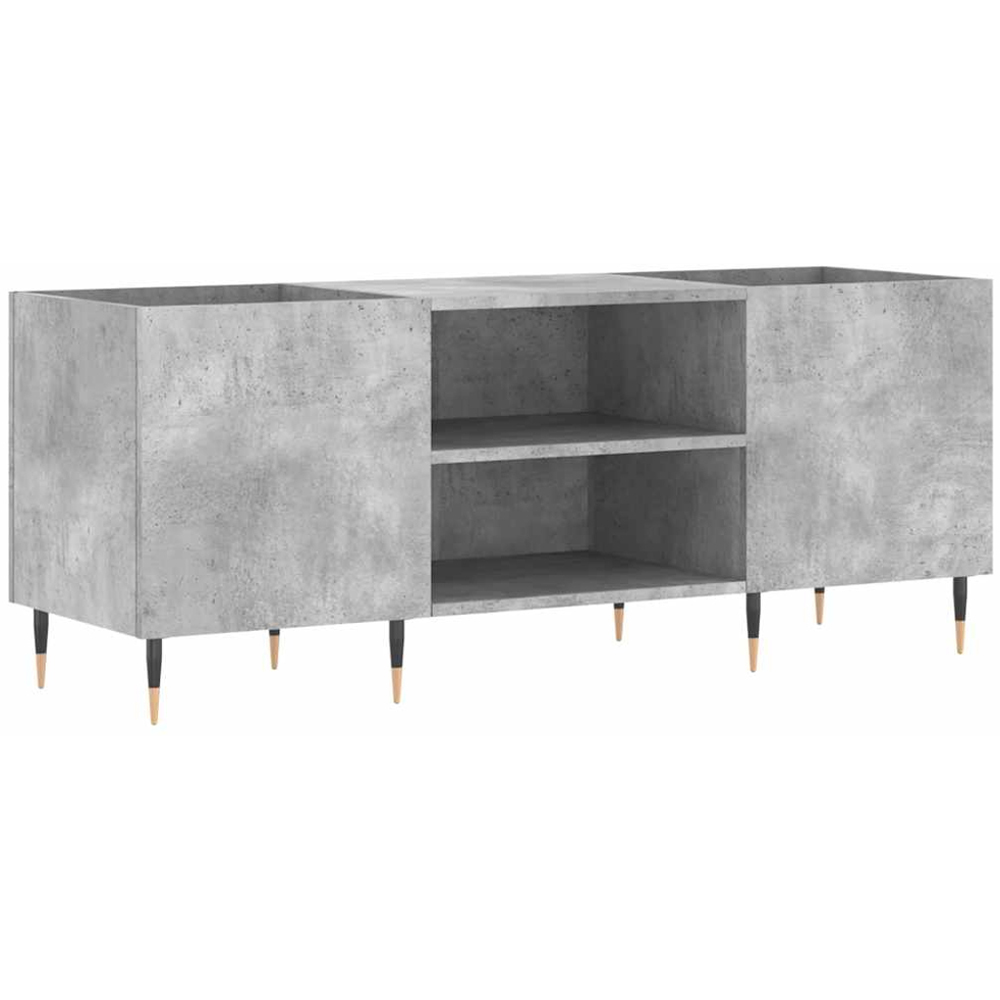 vidaXL 2 Shelf Concrete Grey Record Cabinet Image 2