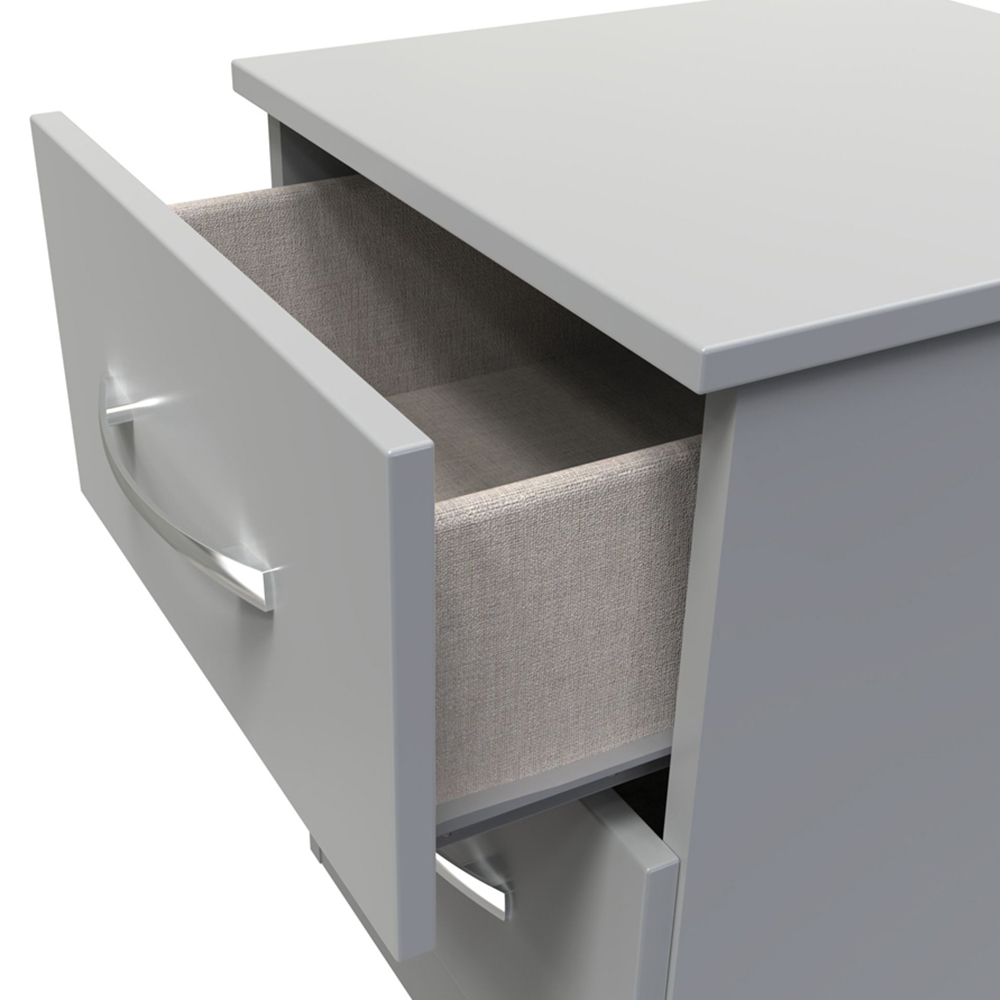 Crowndale Avon 2 Drawer Dusk Grey Bedside Cabinet Image 6