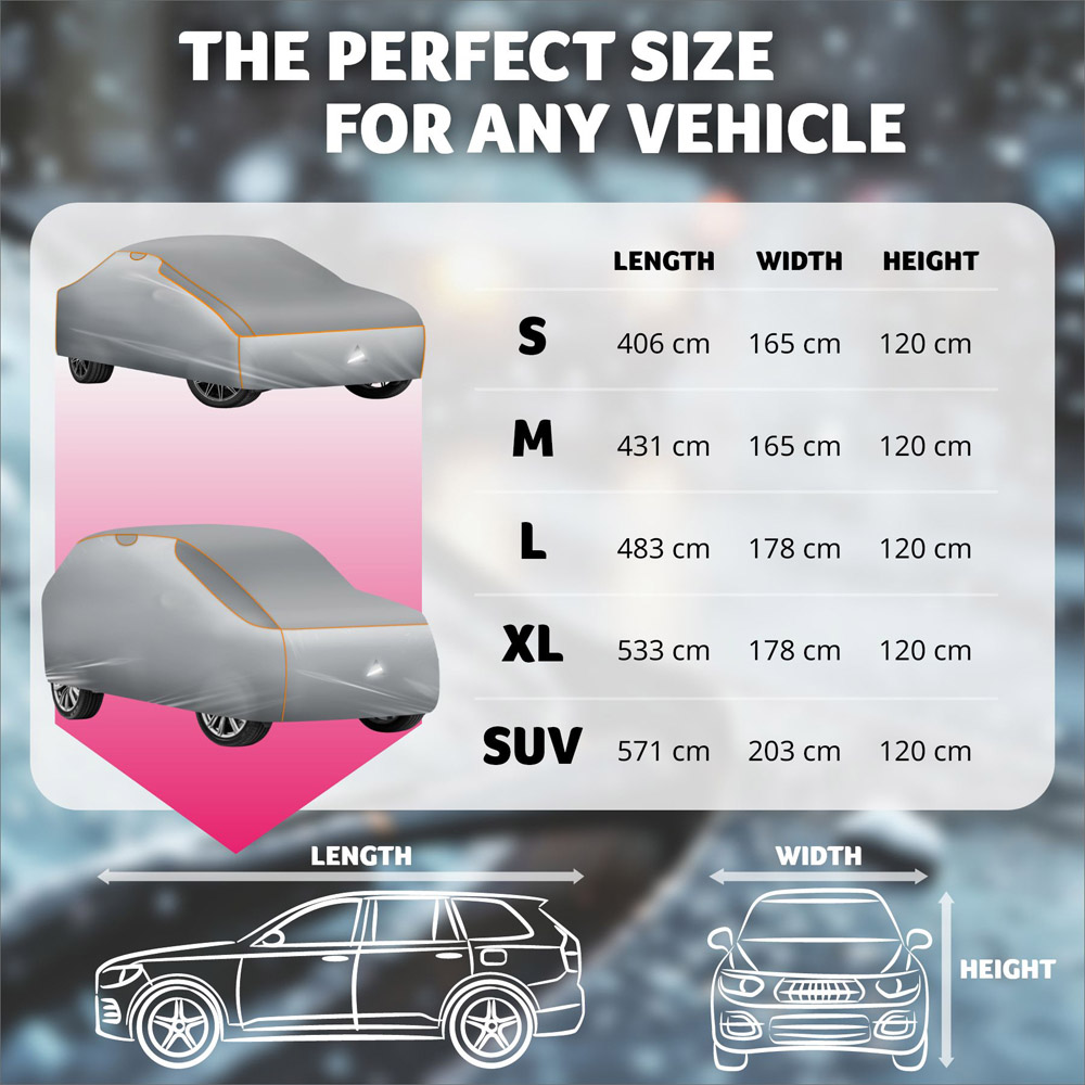 tectake Waterproof Car Cover 571 x 203 x 120cm Image 8