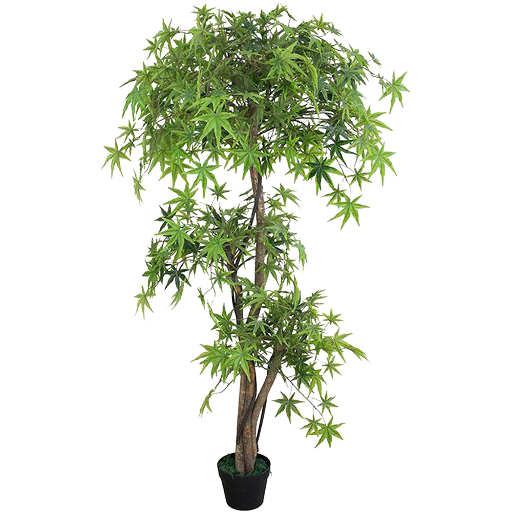 Leaf Japanese Acer Trunk Artificial Tree in Plastic Pot 5ft Image 1