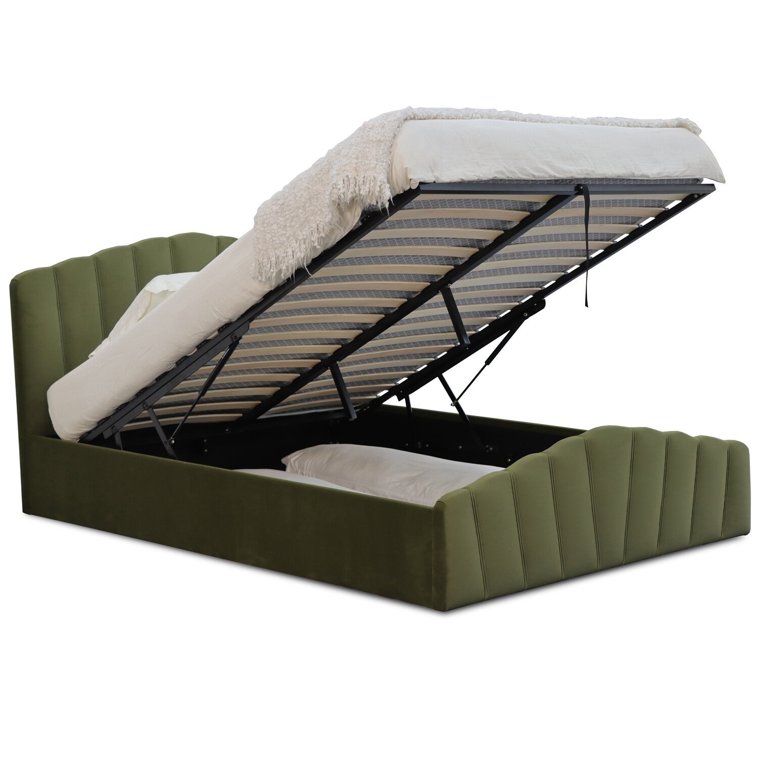 Lottie Ottoman Bed - Green / King Image 6