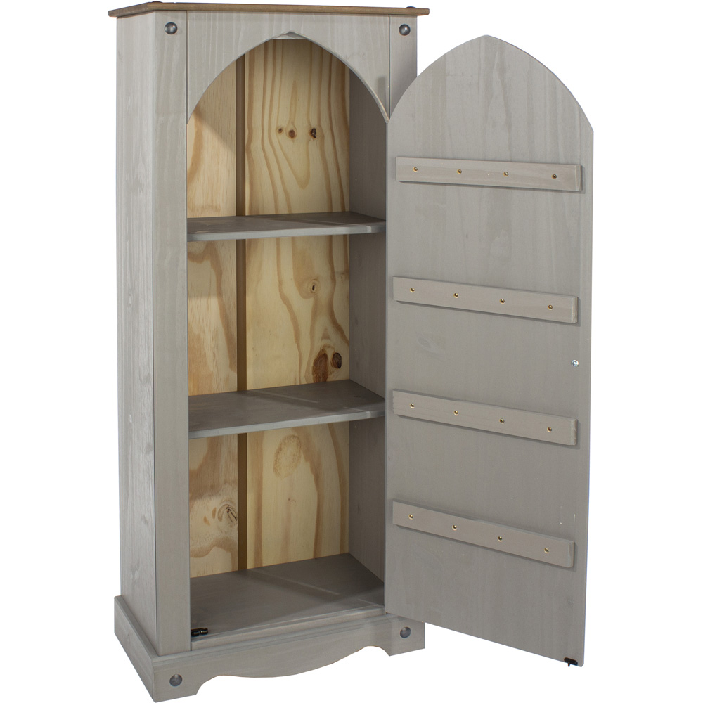 Corona Grey Washed Wax Finish Vestry Cupboard Image 5