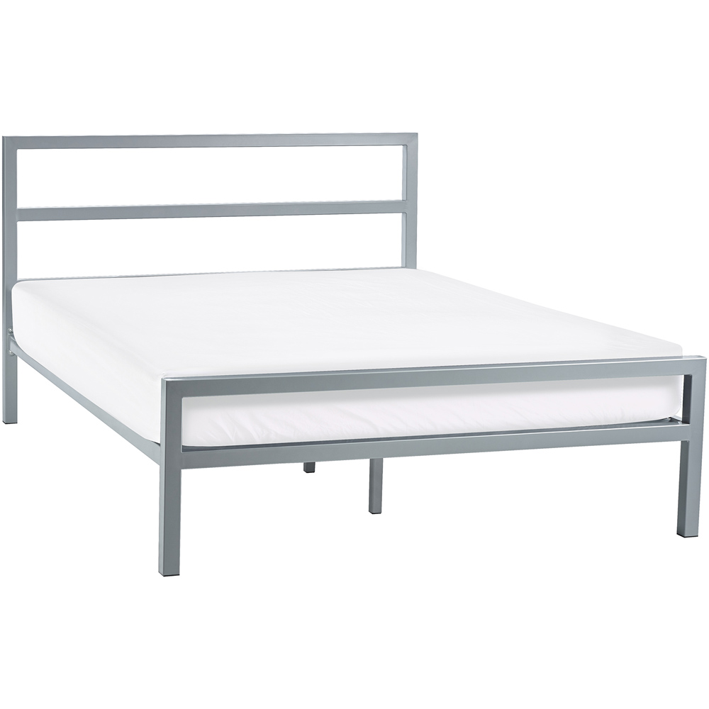 Julian Bowen Soto Small Double Silver Metal Bed Image 2
