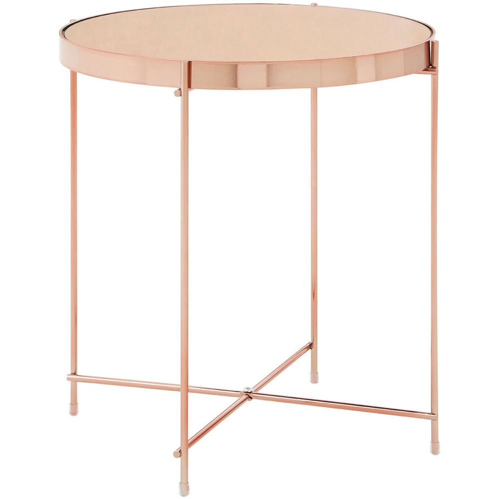 Premier Housewares Allure Pink Mirrored Low Side Table Image 3