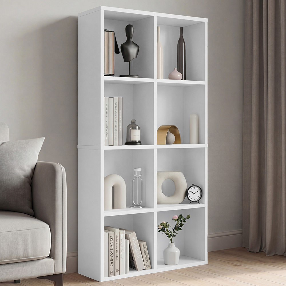 VIDA DESIGNS 8 Shelf White Cube Storage Unit Image 1