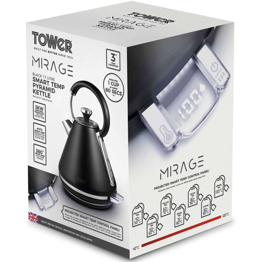 Tower Mirage T10087BLK Black 1.7L Variable Digital Kettle 3000W Image 6