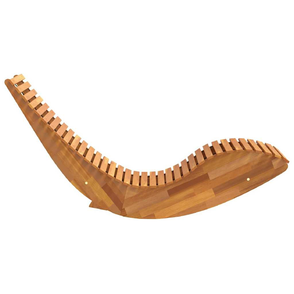 Walplus Set of 2 Acacia Wood Rocking Sun Lounger Image 5