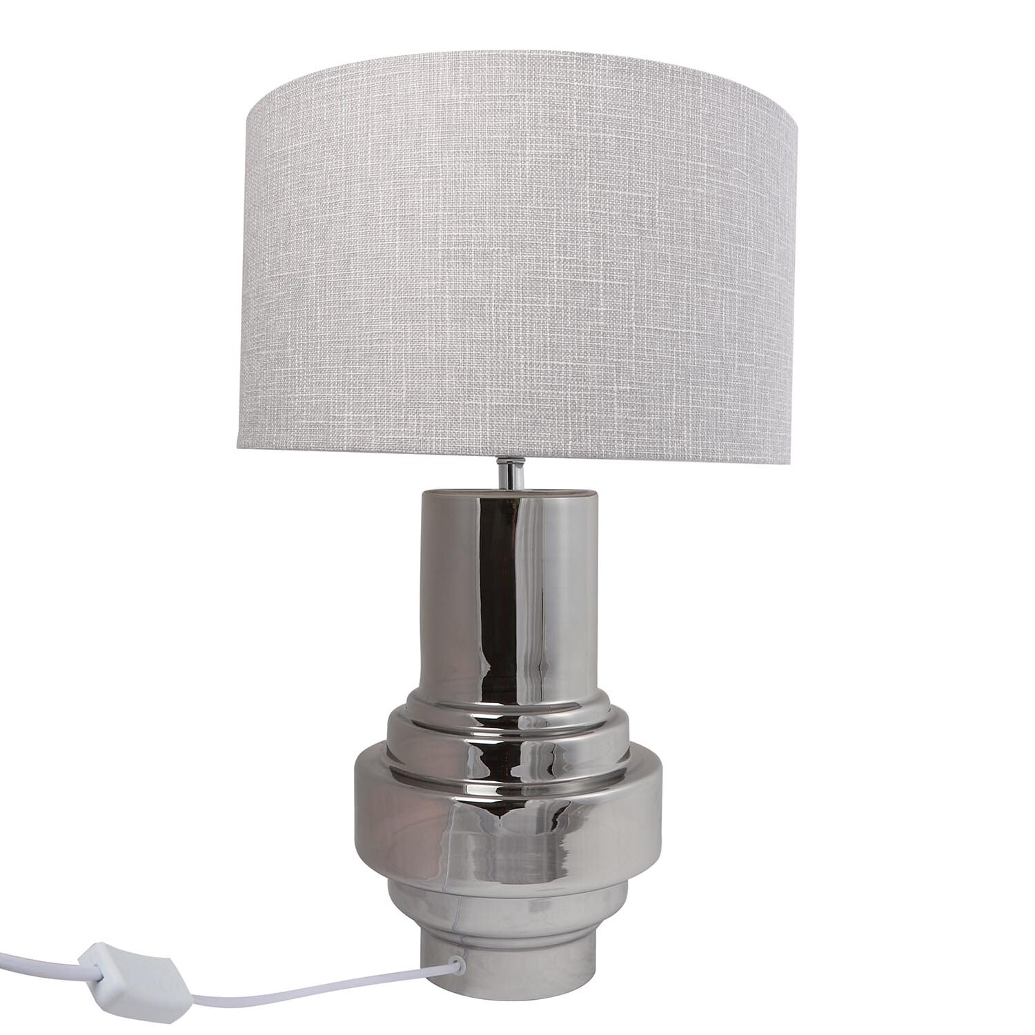 Emma Sleek Silver Table Lamp Image 1