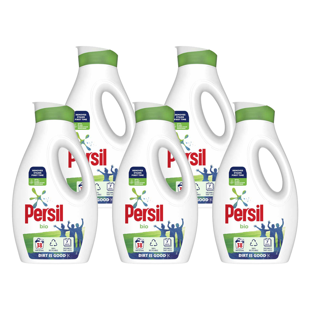 Persil Bio Liquid Detergent 38 Washes Case of 5 x 1.026L Wilko