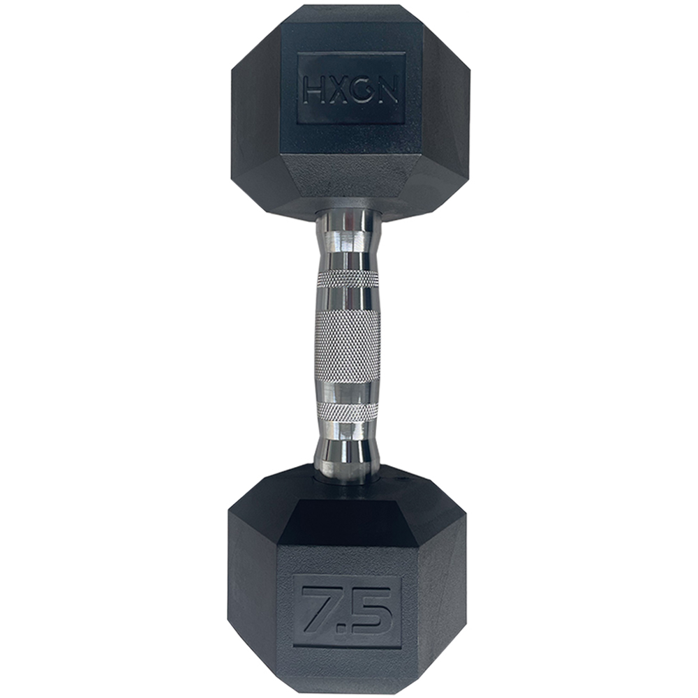HXGN Pro Hex Black Dumbbell 7.5kg 2 Pack Image 6