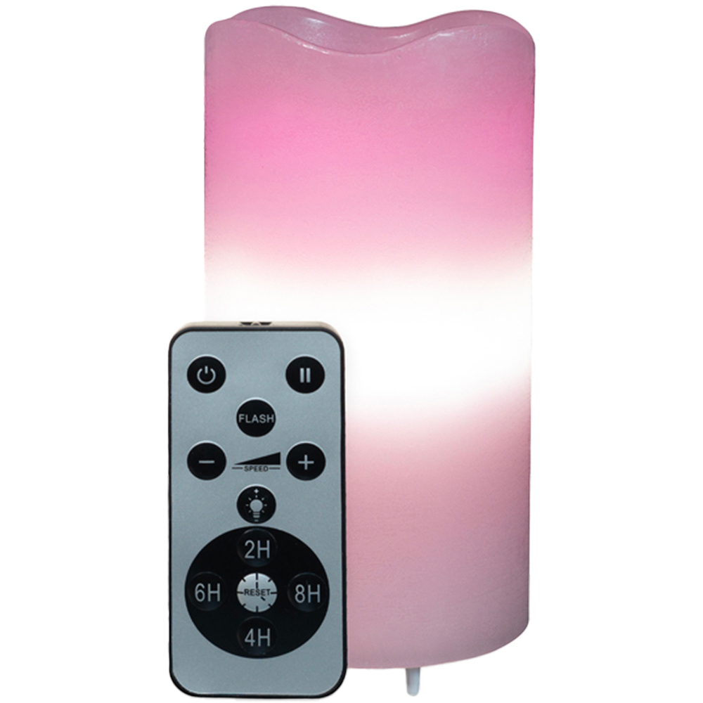 St Helens Pink Hearts LED Candle Projector Image 1