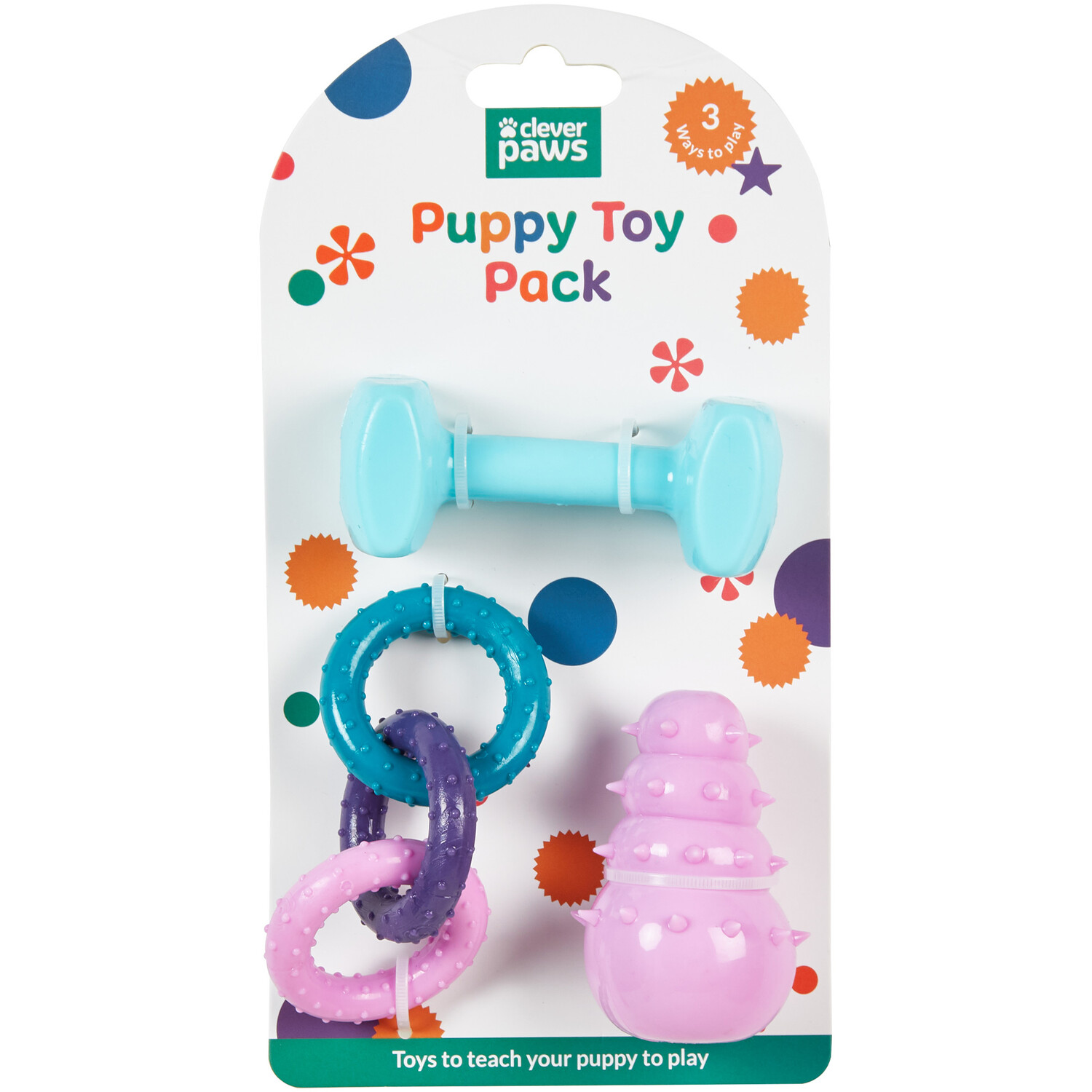 Pack of 3 Clever Paws Puppy Toys Image 1