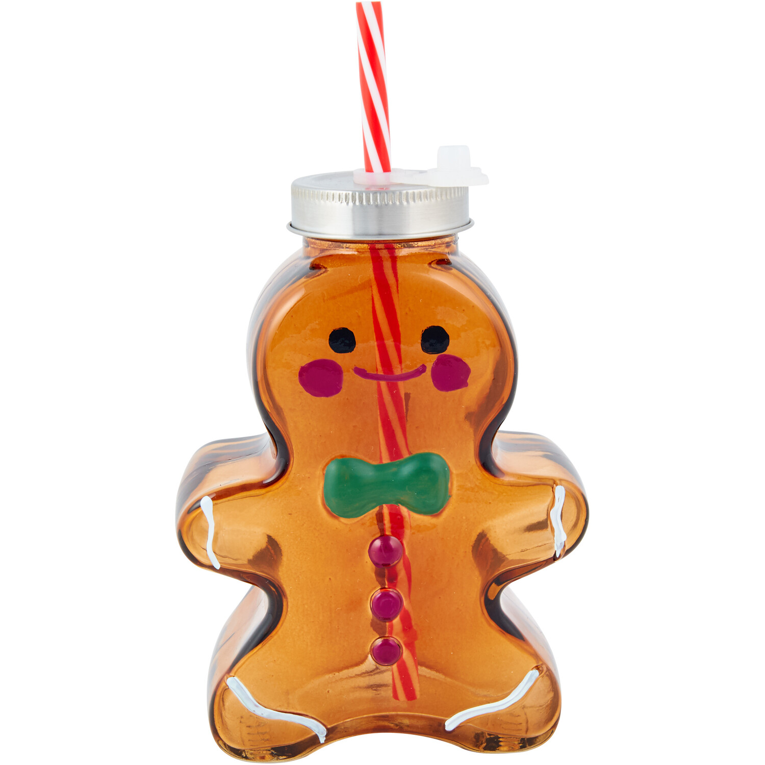 Glass Gingerbread Drinking Jar - Brown Image 1