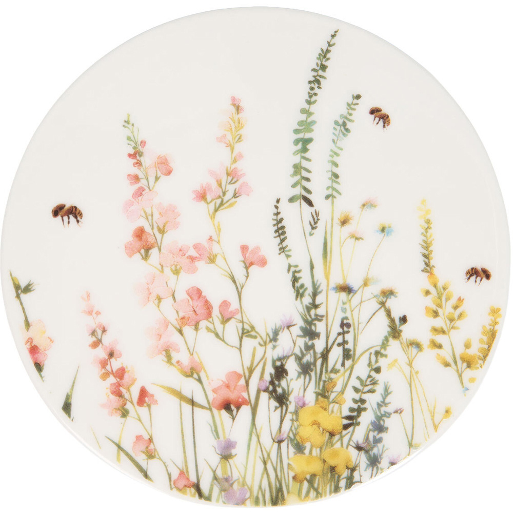 Floral Bees Ceramic Coaster Image 3