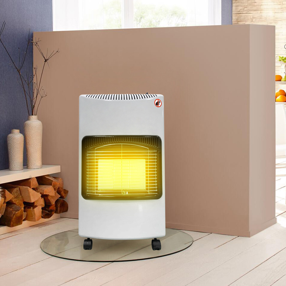 Living and Home Ceramic Gas Heater with Wheels White Image 7