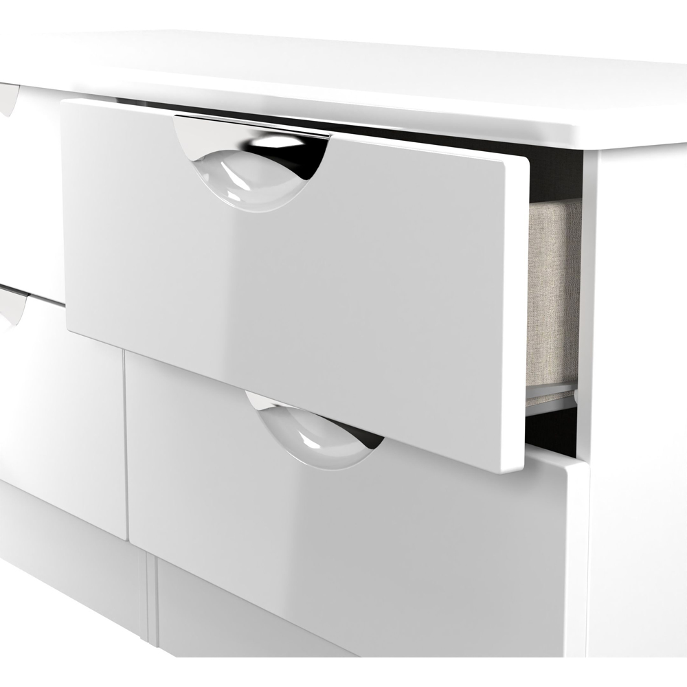 Crowndale Camden 4 Drawer White Gloss and White Bed Box Ready Assembled Image 5