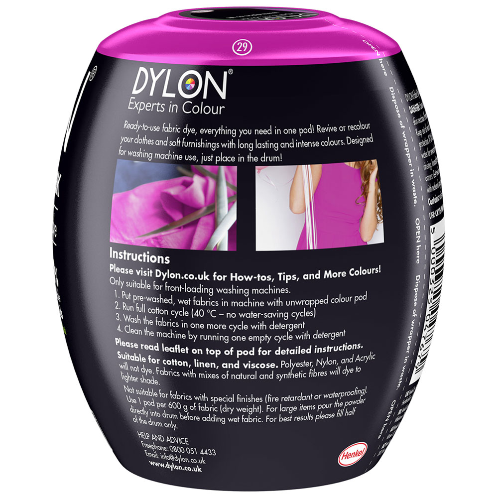 Dylon Passion Pink Fabric Dye Pod 350g Image 2