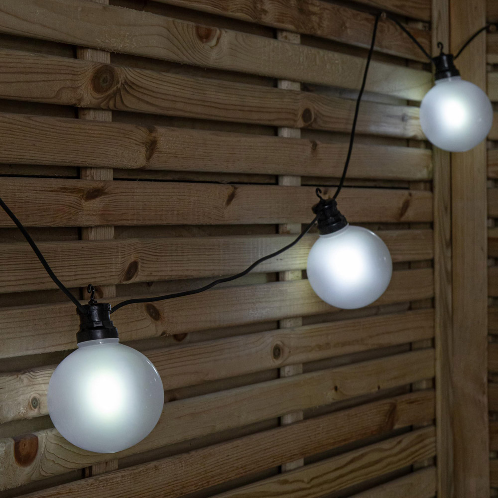 Samuel Alexander 10 White LED Frosted Ball Style Cap Christmas String Light 4.5m Image 3