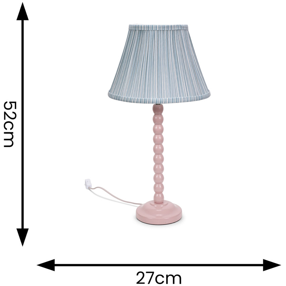 ValueLights Bobbins Blue Stripe Shade Rose Pink LED Floor Lamp Image 6