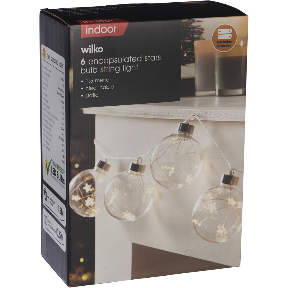 Wilko B/O Encapsulated Stars Bulb String Light Image 7