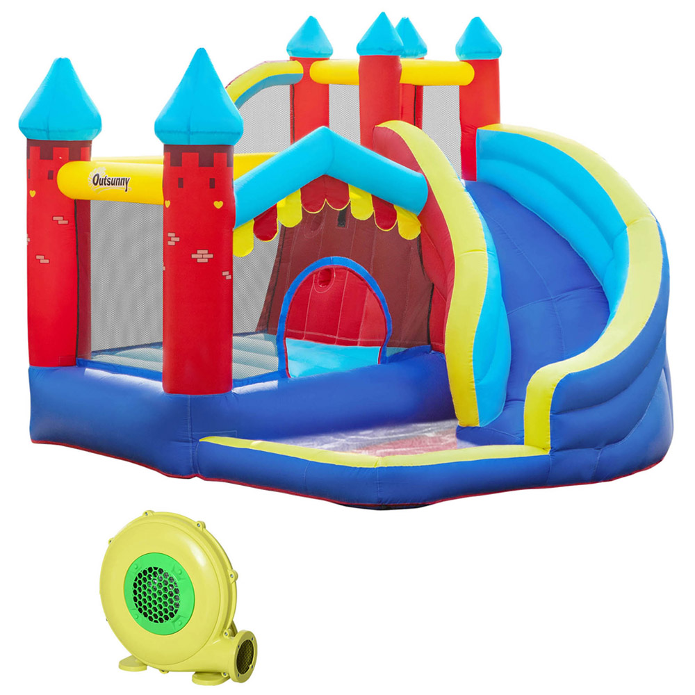 Outsunny 4-in-1 Slide Bouncy Castle Image 1