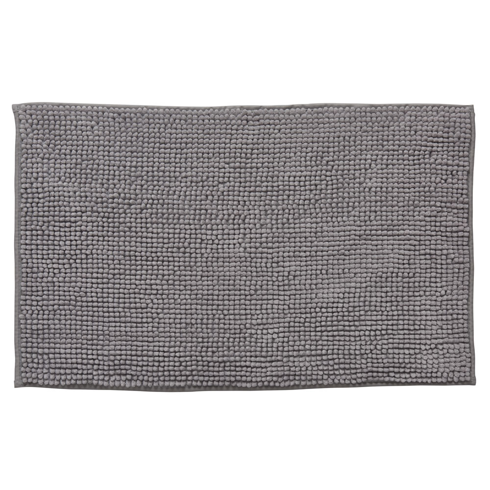 Wilko Supersoft Microfibre Grey Bath Mat Image 1