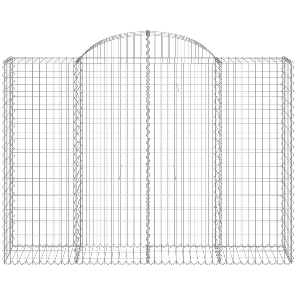 vidaXL Silver Galvanised Iron Arched Gabion Basket 200 x 50 x 140/160cm 18 Pack Image 4