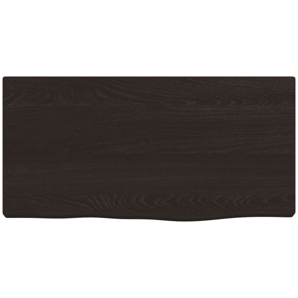 vidaXL 40 x 20 x 2cm Dark Brown Treated Solid Wood Oak Wall Shelf Image 3