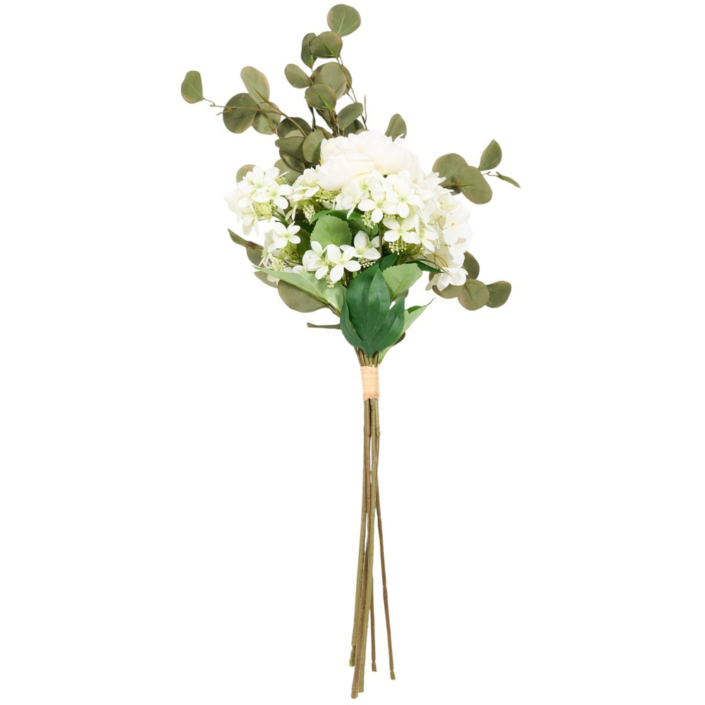Artificial Peony Hydrangea Eucalyptus Bouquet Image 1
