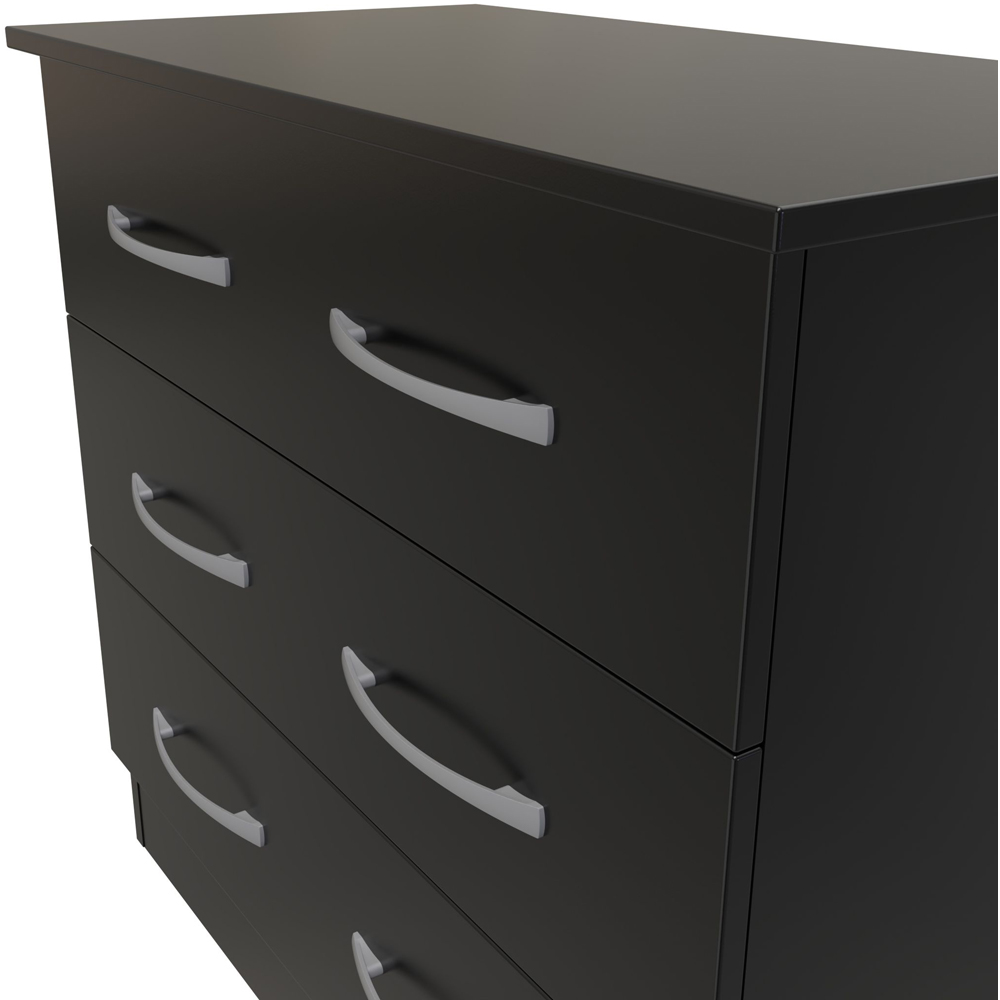 Crowndale Avon 3 Drawer Matt Black Chest of Drawers Ready Assembled Image 5