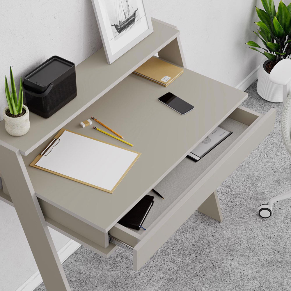FWStyle Cowork Single Drawer Single Shelf Sandstone Wall Mounted Desk Image 4