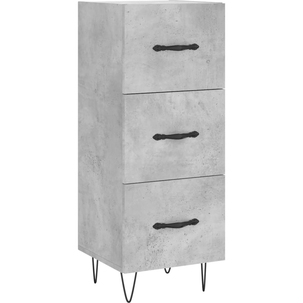 vidaXL Single Door 3 Drawer Concrete Grey Highboard Image 6