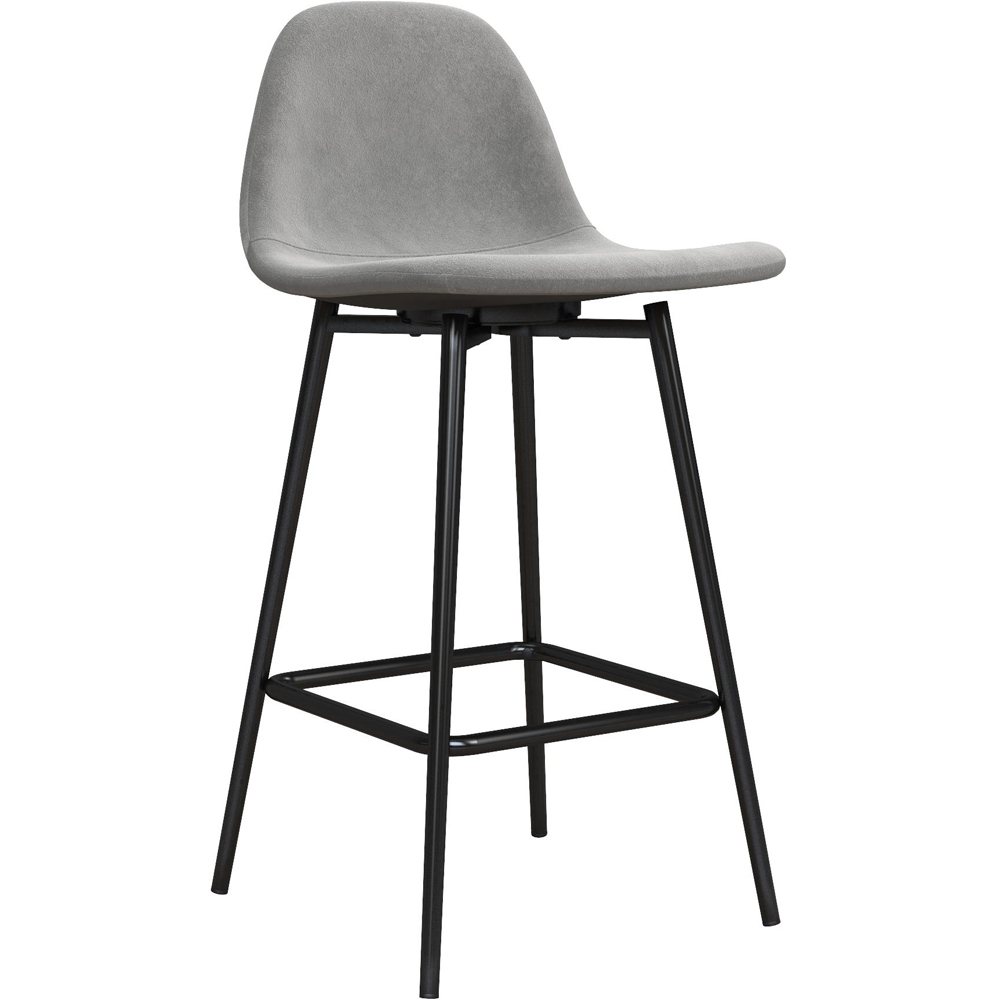 Dorel Calvin Grey Upholstered Counter Stool Image 2