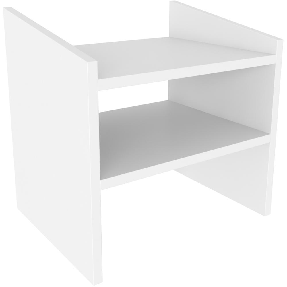 Decorotika Adin 2 Shelf White Bedside Table Image 3