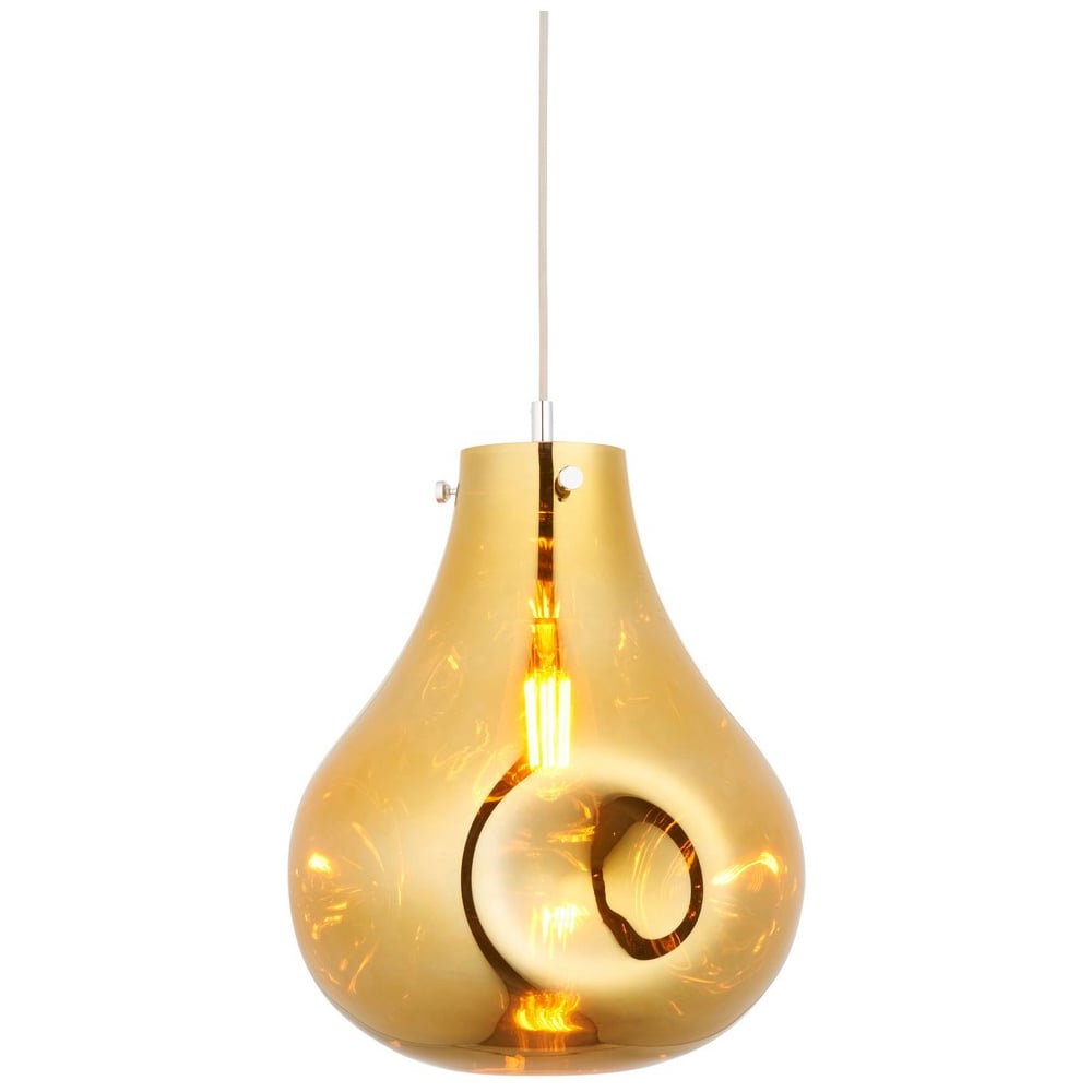 Merano Perugia Metallic Glass Gold Pendant Ceiling Lamp Image 3