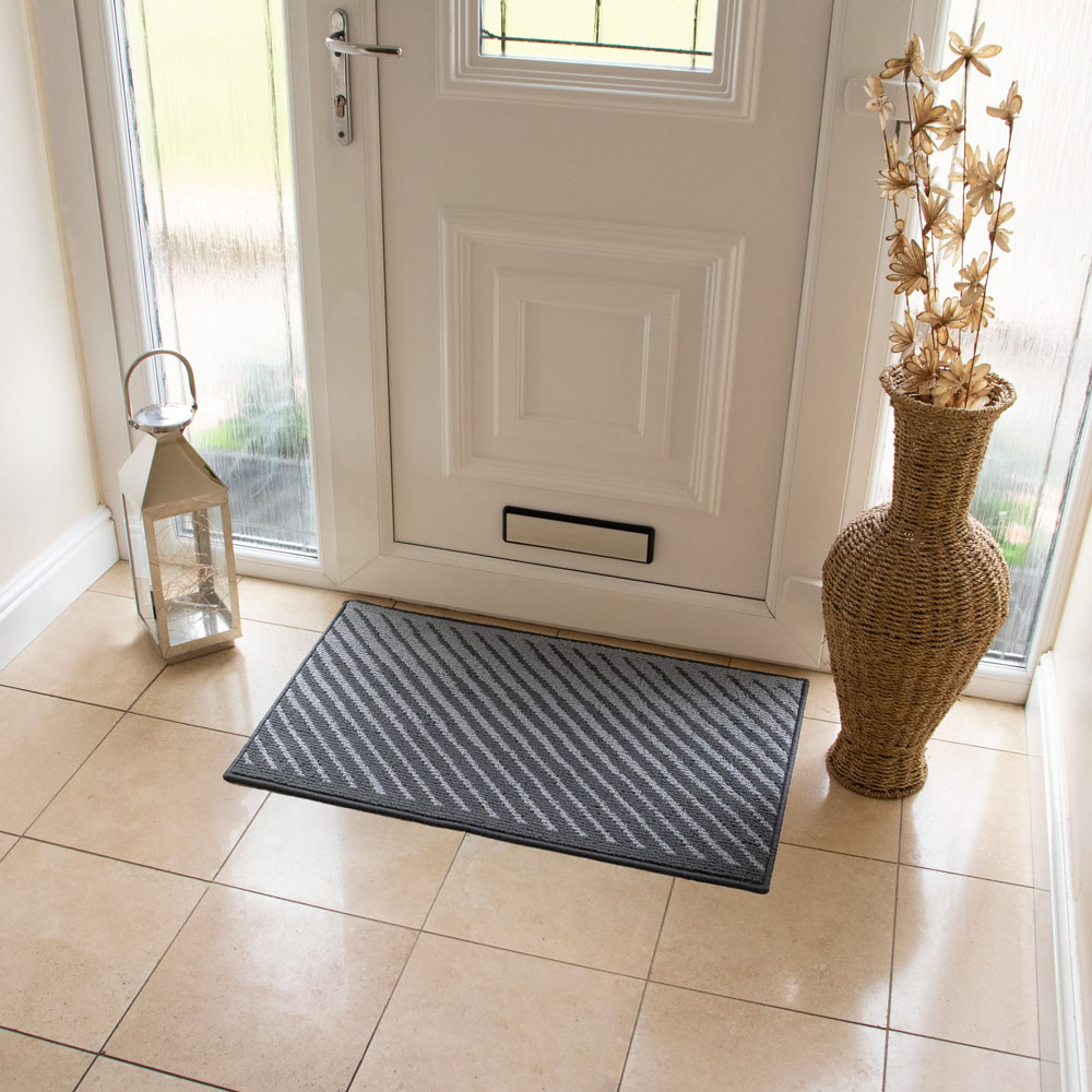 JVL Stellar Grey Indoor Machine Washable Doormat 50 x 80cm Image 2