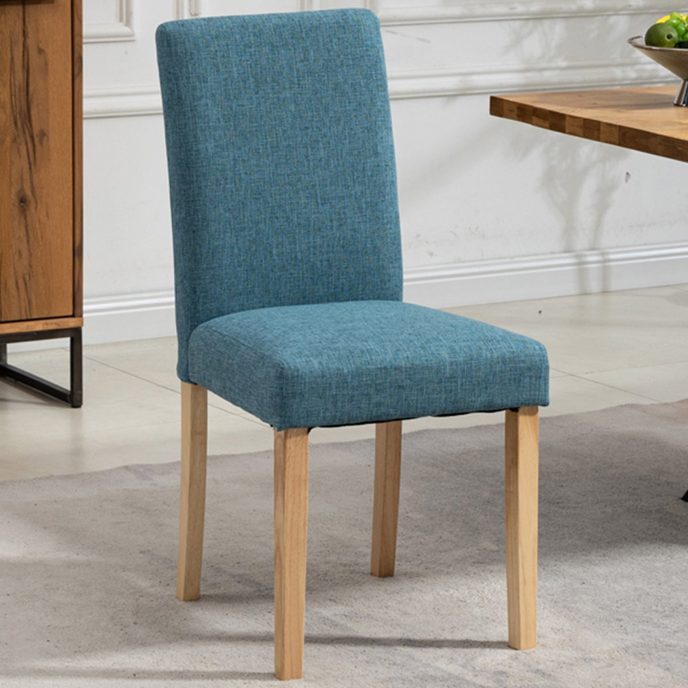 Artemis Home Maiolo Set of 2 Teal Fabric Dining Chair Image 2
