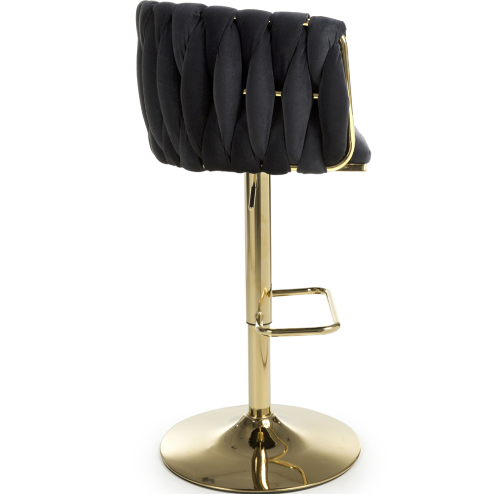 Shankar Bellaire Black Brushed Velvet Bar Stool Image 4