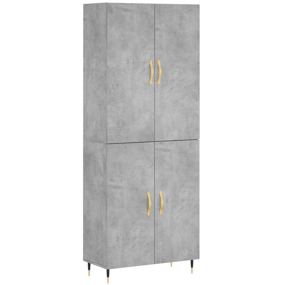 vidaXL 4 Door Concrete Grey Highboard Image 2