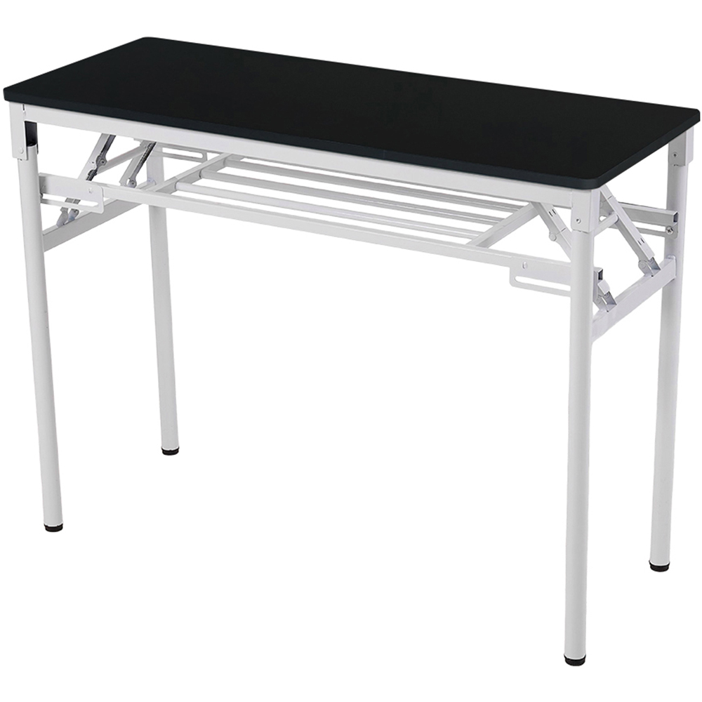 Living and Home Single Shelf Metal Frame Foldable Laptop Desk Black 80cm Image 2