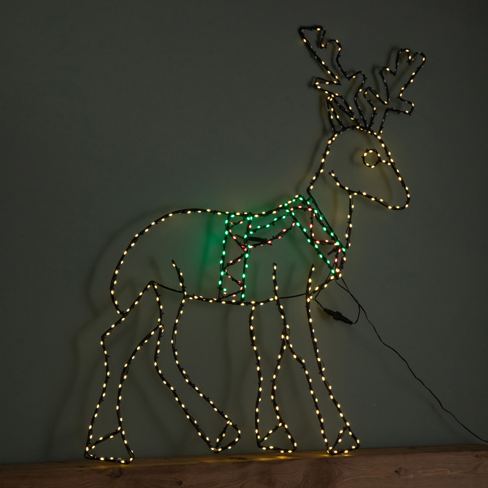 Samuel Alexander FlexiBrights 420 Multicoloured LED Reindeer Christmas Decoration 1.4m x 86cm Image 3