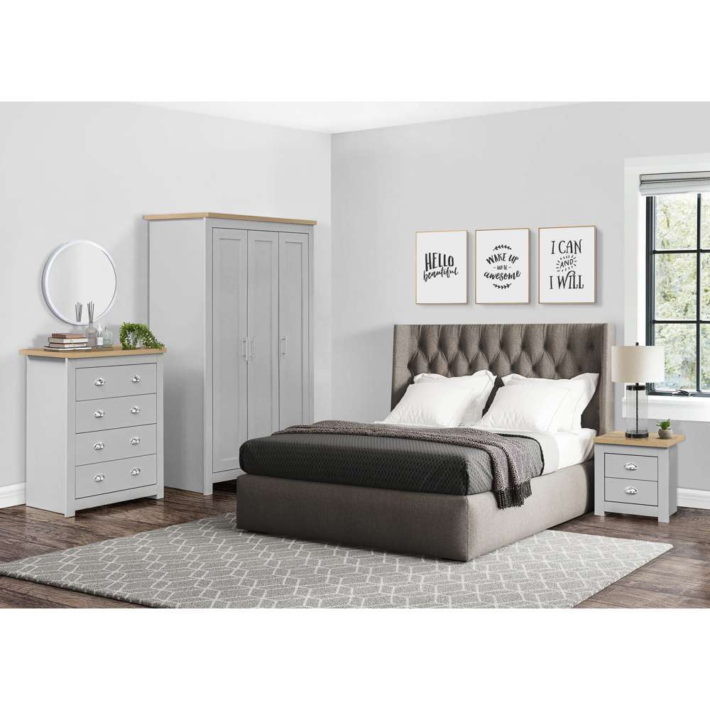 Highgate 4 Drawer Grey and Oak Chest of Drawers Image 6
