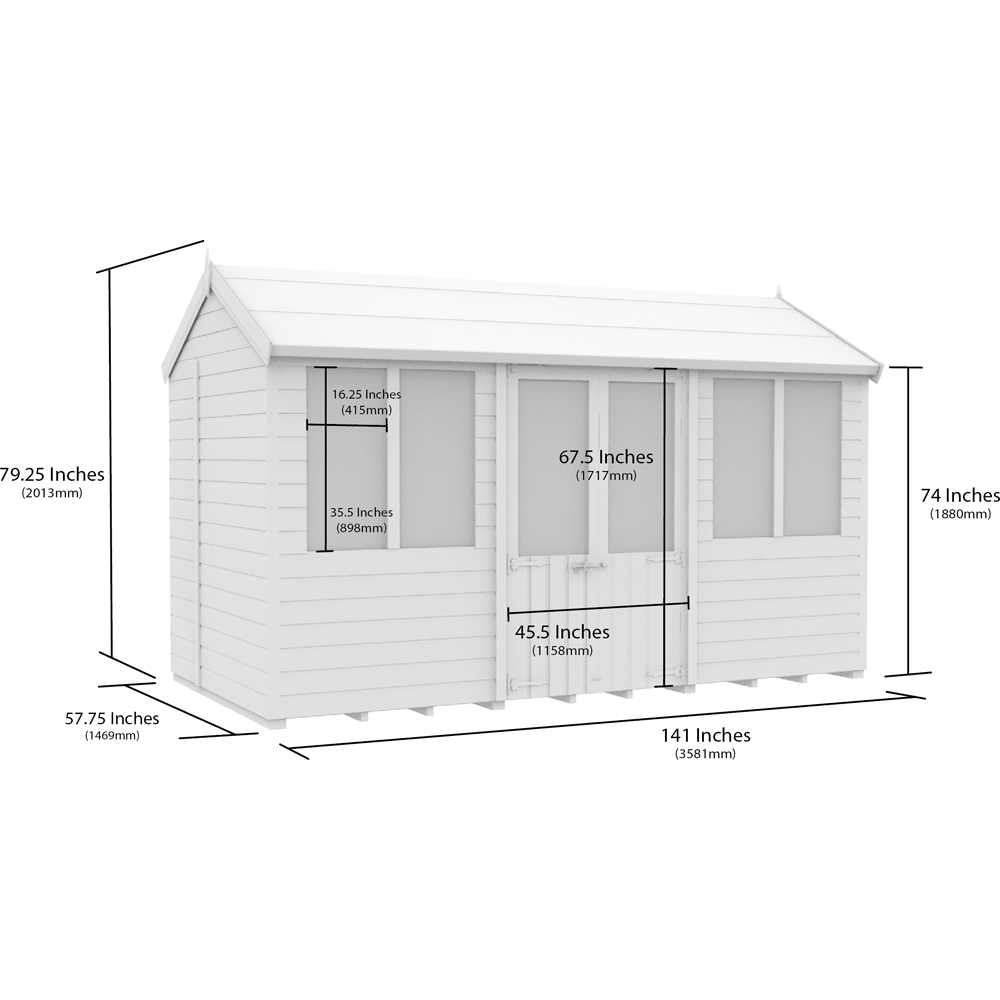DIY Sheds 12 x 5ft Tongue and Groove Timber Apex Summerhouse Image 9